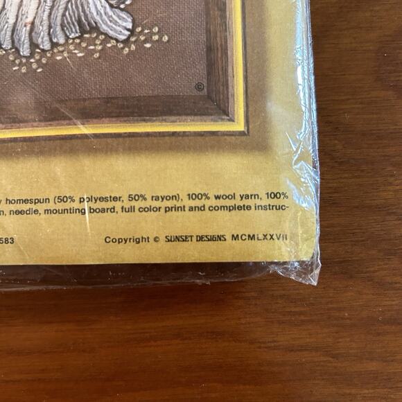 Vintage Jiffy Stitchery Sunset Design ONION TUN SHELL Crewel Kit #842 NEW - Picture 3 of 4